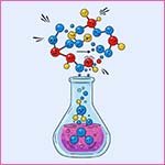 Chemical reaction in a flask.